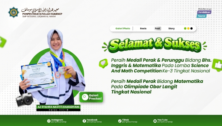 Siswi SMP Integral Luqman Al-Hakim Sumenep Borong Medali Nasional hingga Internasional